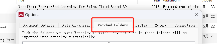Watched folder settings