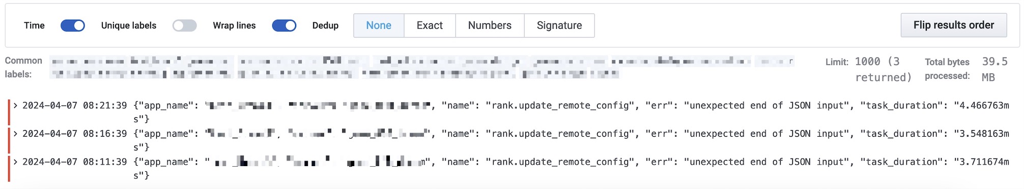 Filtering by extracted label