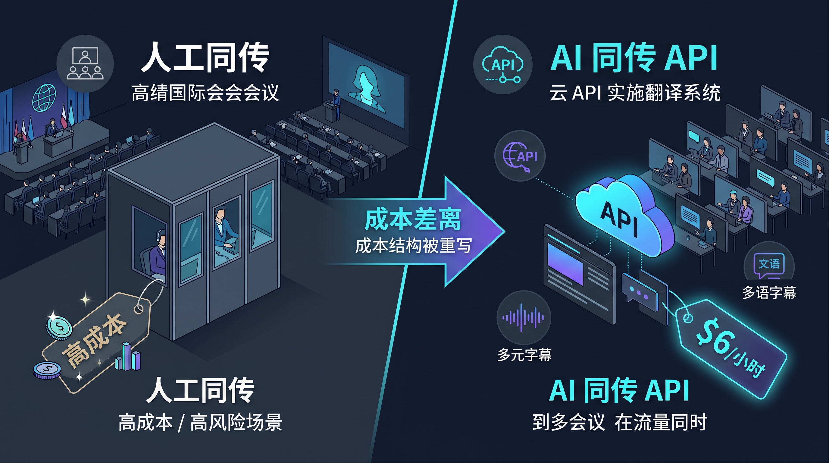 Cost pressure from AI interpretation APIs on human interpreters