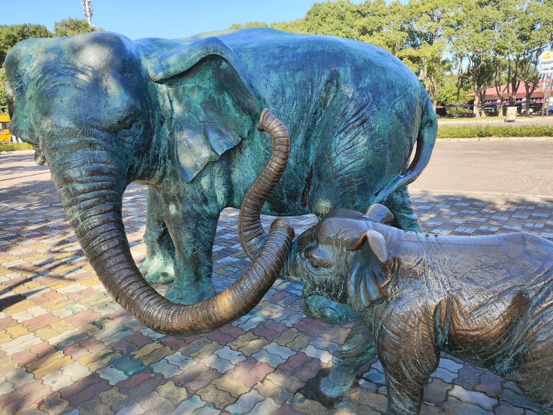 Bronze elephant sculpture