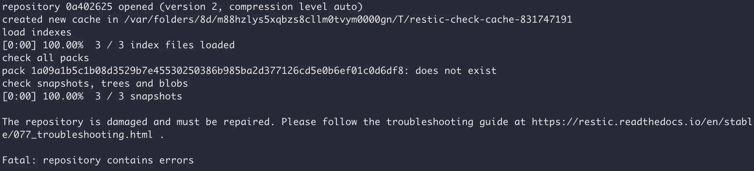 repository error